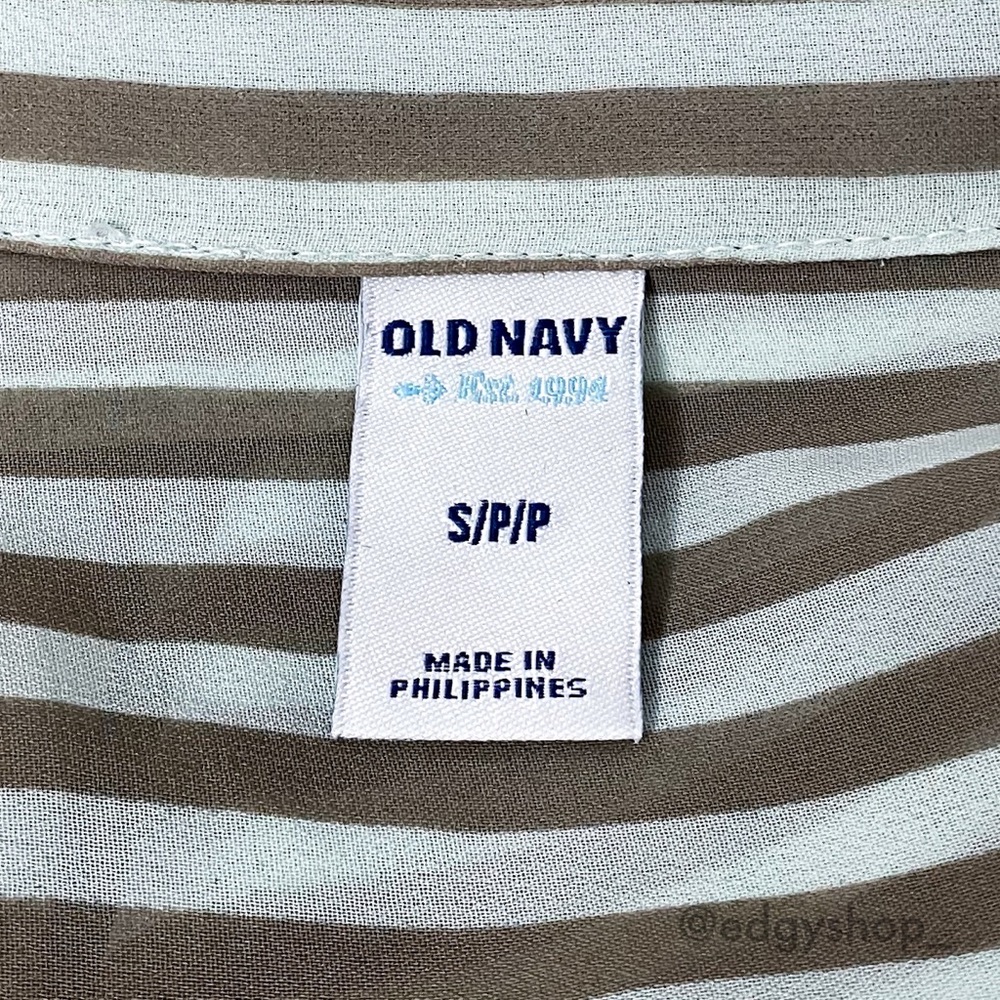 Old Navy | Striped Chiffon Button Down Top Blouse - Picture 5 of 7